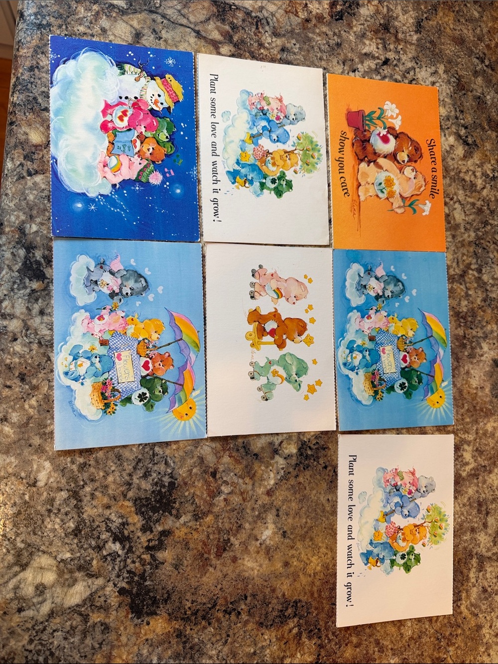 Vintage Care Bears Mixed Post Cards Lot